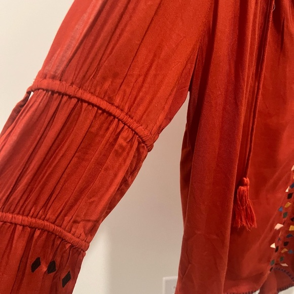 Red Carter Women's Red Boho Top - Picture 3 of 6